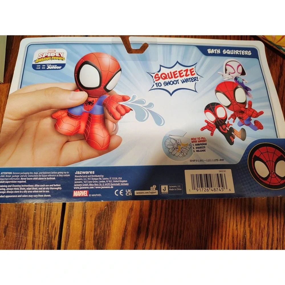 Marvel Spidey and His Amazing Friends Bath Squirters 3-Pack Jazwares Spidey Spin